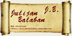 Julijan Balaban vizit kartica